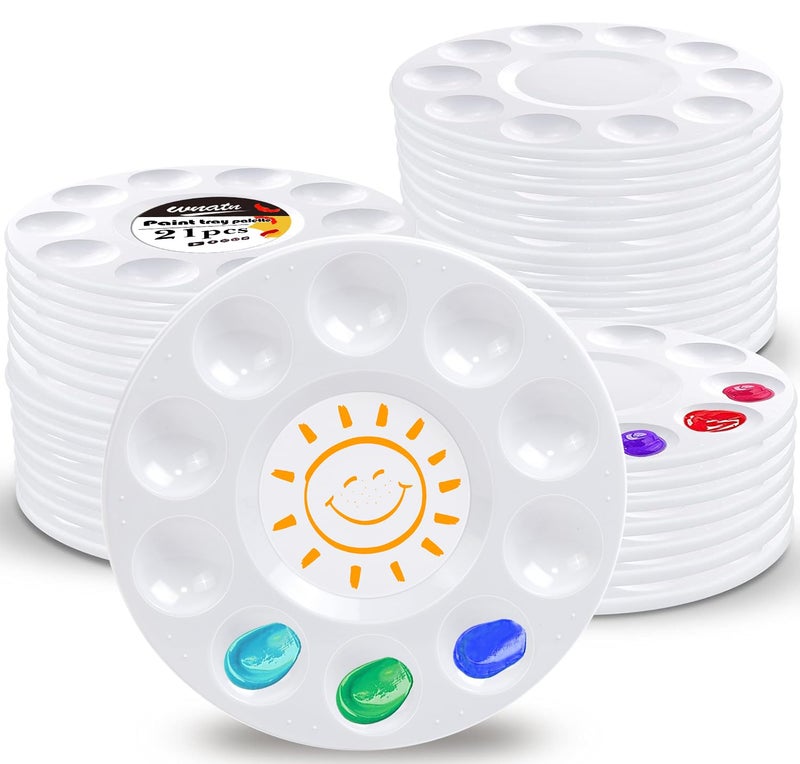 WNATN 21pcs Paint Tray Palettes Plastic White Palettes for Kids StudentsPaint Tray for Art ClassCraft DIY or Have a Birthday Painting Party - Image 3