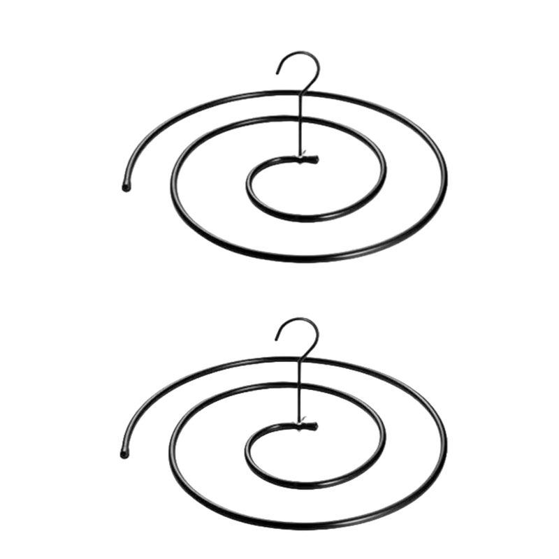 FlyNautics 2Pack Spiral Sheet Hanger Steel Clothes Drying Rack Space Saving Sleek Metal Solid Thick Hangers for Bedspreads Mattresses Sofa Covers Capes Quilt Laundry Black - Image 1