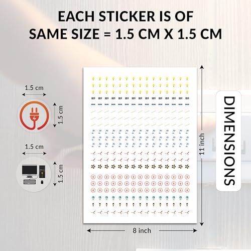 True Flair Trueflair Stickers for Switch Board for Home Wall Switches, Contain All Common Switch Stickers (Transparent Colorful) - Image 5