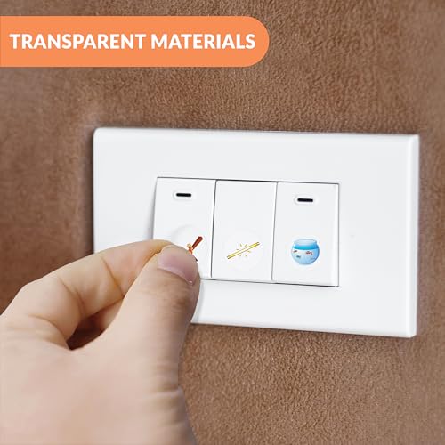 True Flair Trueflair Stickers for Switch Board for Home Wall Switches, Contain All Common Switch Stickers (Transparent Colorful) - Image 3