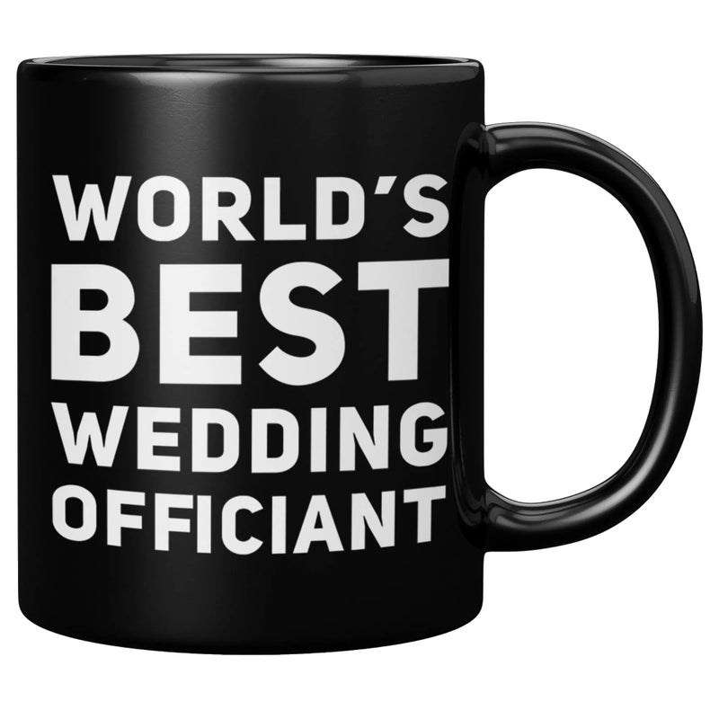 Panvola Worlds Best Wedding Officiant From Bride Groom Anniversary Souvenir Pastor Minister Drinkware Ceramic Coffee Mug 11 oz Black