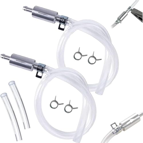 LinTsing 2 PCS Brake Bleeder HoseMotorcycle Brake Bleeder Kit One Way Check Valve Tube Bleeding Tool Kit for Hydraulic System Bleeding for Car Motorcyle ClutchSoft Tube with Metal Clips - Image 1