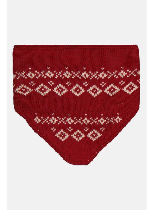 Toddlers Boy Textured Muffler, Red