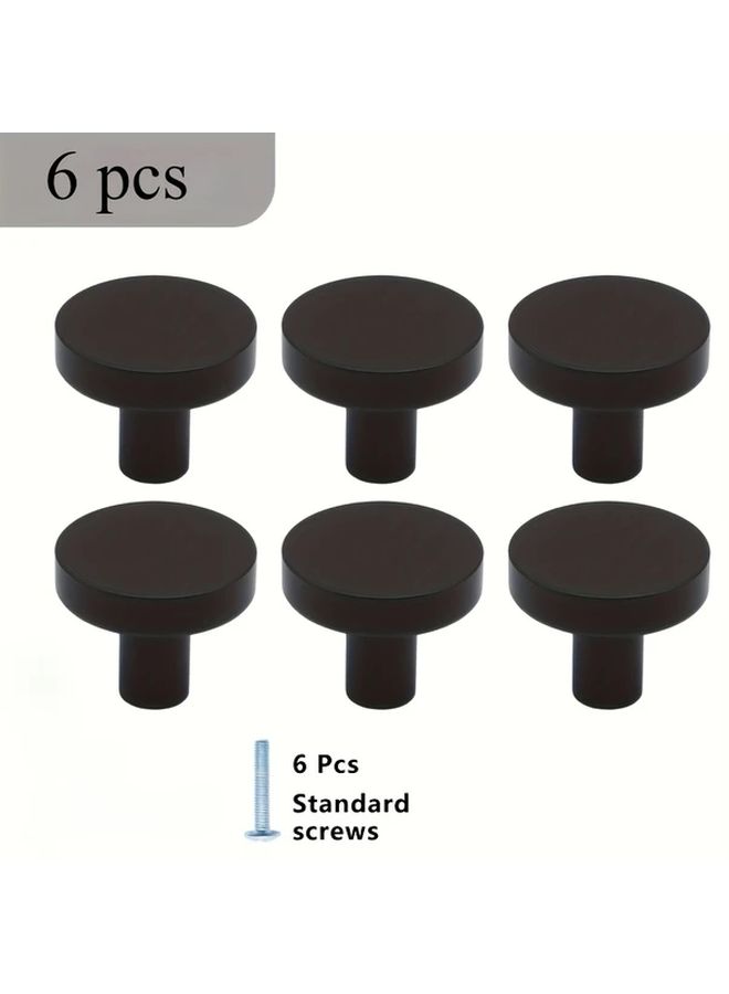 6pcs Black Matte Cabinet Knobs Gold Accents Kitchen Bathroom Drawer Pulls - Image 4
