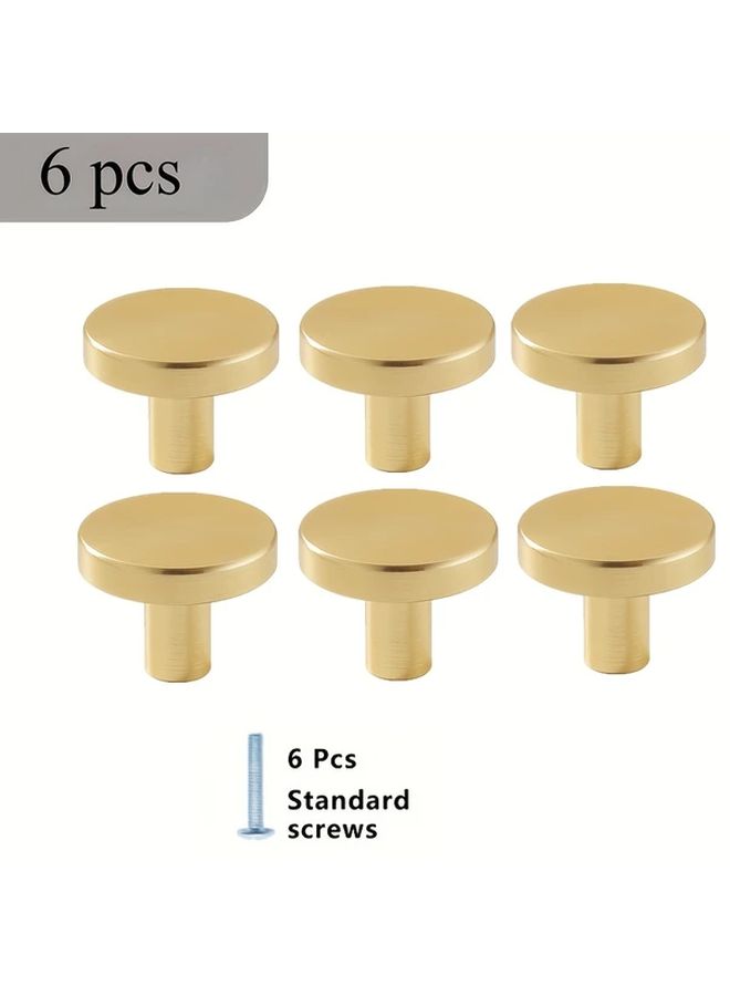 6pcs Black Matte Cabinet Knobs Gold Accents Kitchen Bathroom Drawer Pulls - Image 5