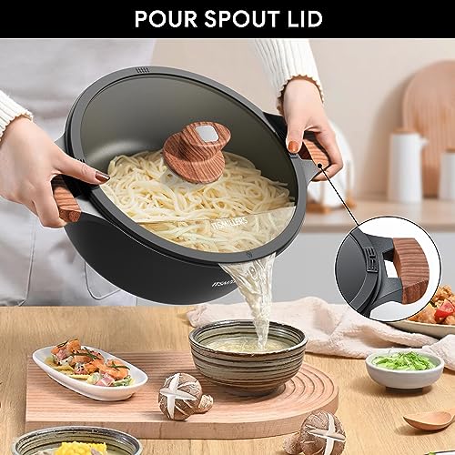 ITSMILLERS Nonstick Stock Pot,6.5 Qt Elegant Aluminum Ceramic Casserole with Pour Spout Lid, Induction Bottom - Image 5