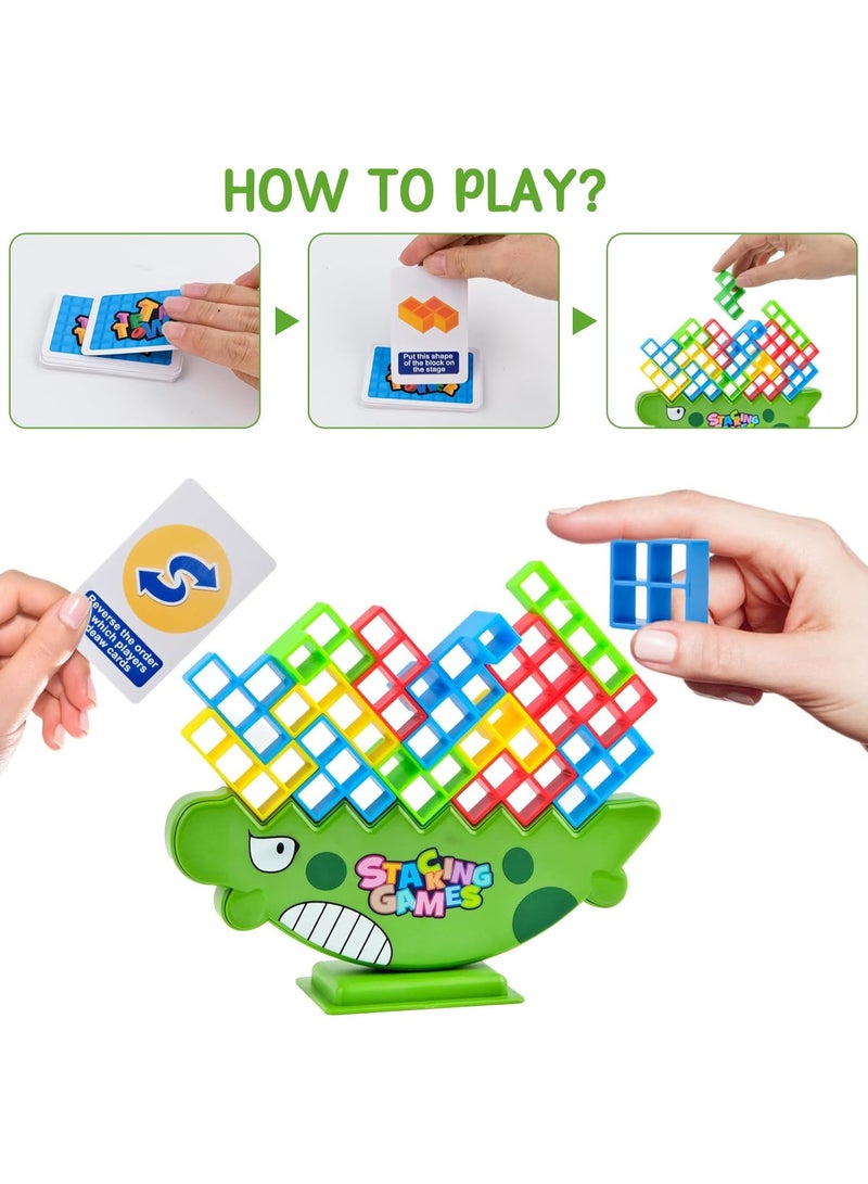 Tetra Tower 48-piece stacking and weight game suitable for adults and children to promote balance and teamwork. A tower and ball game for two or more players, suitable as a children's birthday gift. - Image 4