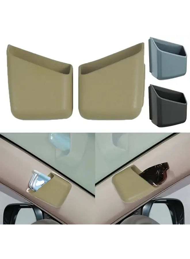 Black Glasses Organizer Holder Storage Box Universal Eyeglasses Phone Pocket Accessories 2Pcs - Image 1