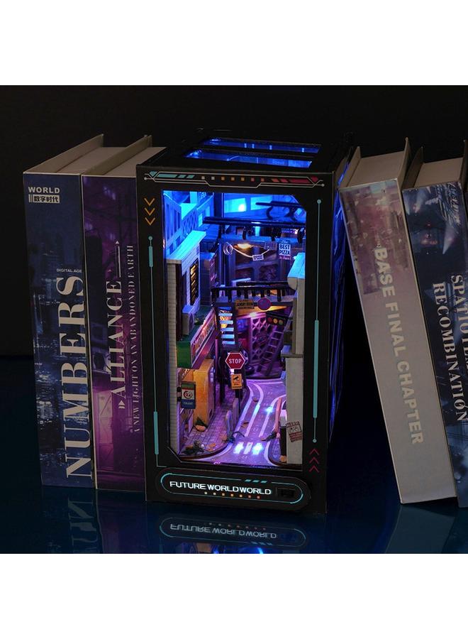 Bluejw DIY Cabin Near Future 3D Handmade Assembled Book Stand Model With Light Creative Ornaments Gift For Men And Women - Image 3