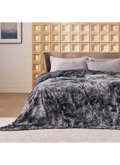 Bedsure Bedsure Fuzzy Blanket King Size - Grey, Soft and Warm Sherpa, Plush and Furry Faux Fur, Reversible King Blankets for Bed, 108x90 Inches  - Image 1