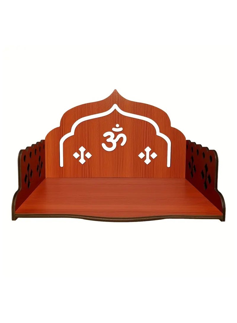 Thick Artificial Wood Bohemian Shrine Stand – Hindu Ganesh, Rustic Spiritual Decor for Home, Office & Temple - Image 1