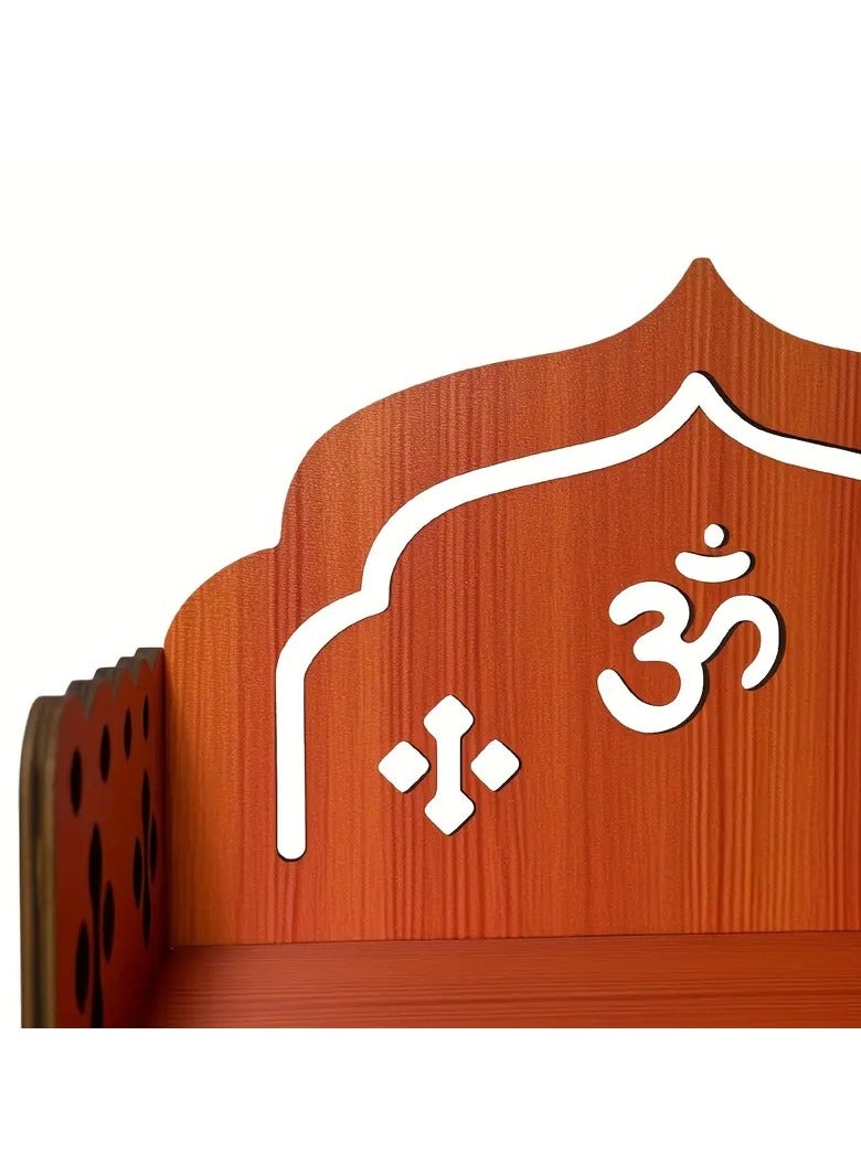 Thick Artificial Wood Bohemian Shrine Stand – Hindu Ganesh, Rustic Spiritual Decor for Home, Office & Temple - Image 2