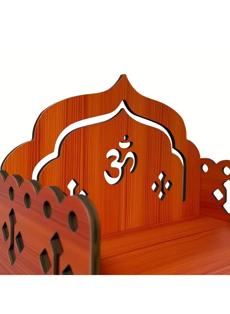 Thick Artificial Wood Bohemian Shrine Stand – Hindu Ganesh, Rustic Spiritual Decor for Home, Office & Temple - Image 4