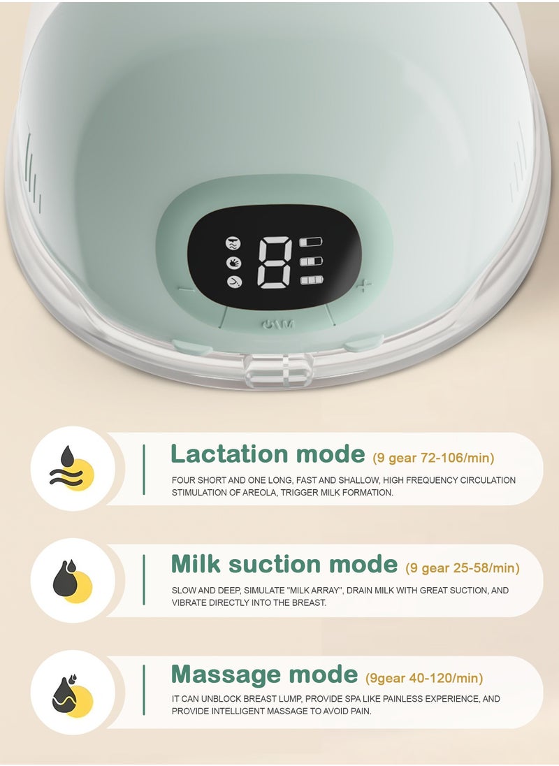 BAYBEE - Baybee Slim Wearable Electric Breast Pump for Feeding Mothers, Hands Free Automatic Breast Pump Electrical with Lactation, Milk Suction & Massage Modes, 9 Level Suction Adjustment, 150ml Storage - Image 1