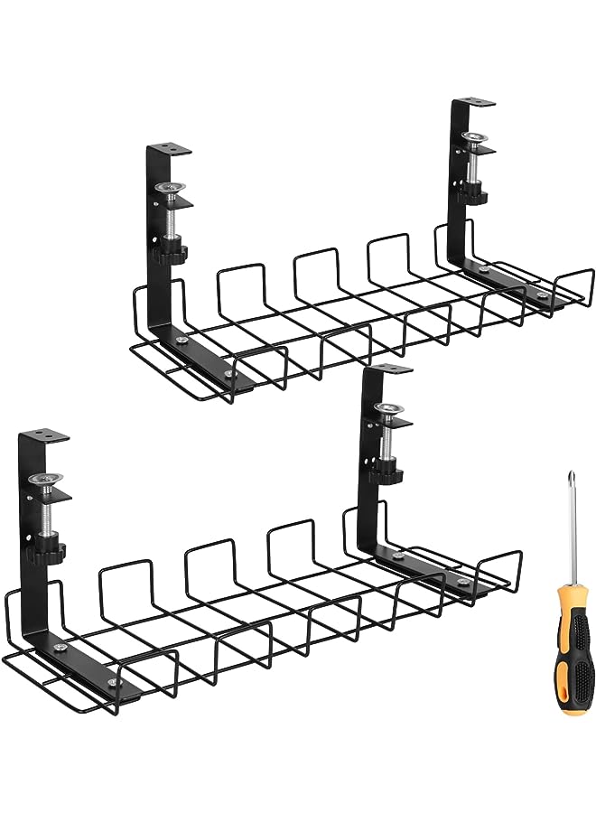PROMASS 2pcs Cable Management Rack, Cable Organizer, Cable Holder Under ...