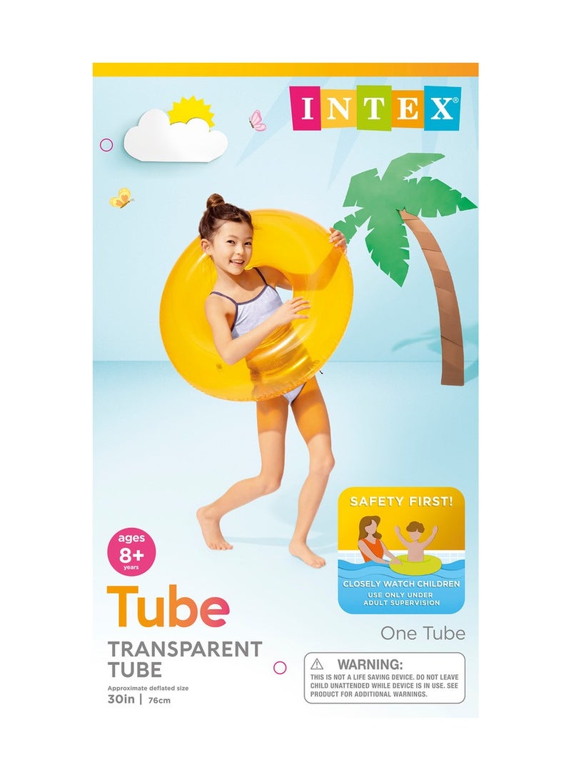 INTEX Transparent Inflatable Pool Swim Tube 76x30cm - Image 2