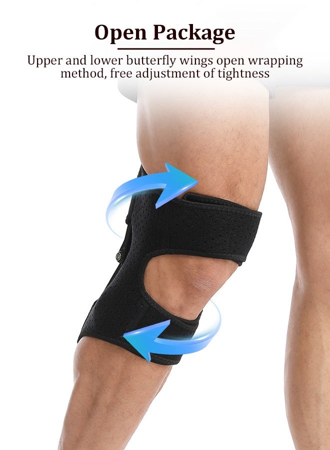 دعامة الركبة بقطعتين - دعم امتصاص الصدمات للركبة - دعامة متعددة الاستخدامات للركبة - دعامة ركبة مريحة وقابلة للتنفس للرجال - وسادات ركبة تخفف الضغط عن الركبة - Image 4