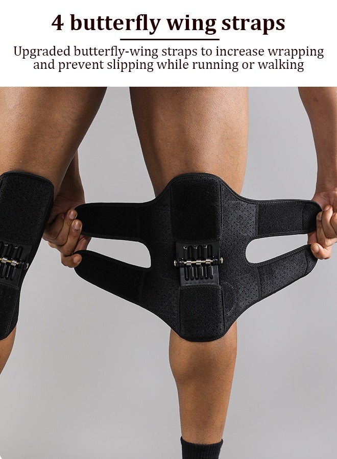 دعامة الركبة بقطعتين - دعم امتصاص الصدمات للركبة - دعامة متعددة الاستخدامات للركبة - دعامة ركبة مريحة وقابلة للتنفس للرجال - وسادات ركبة تخفف الضغط عن الركبة - Image 2