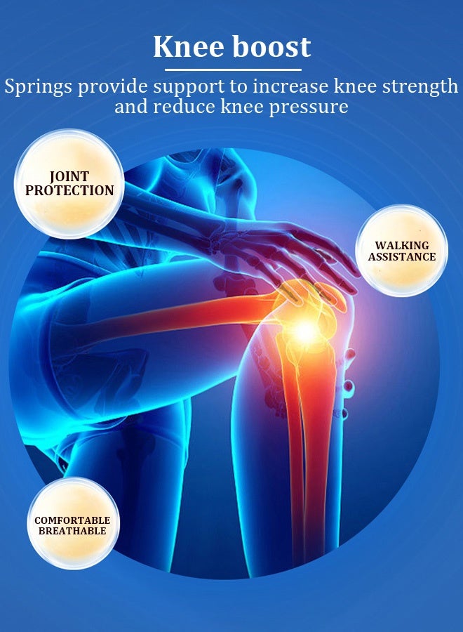 دعامة الركبة بقطعتين - دعم امتصاص الصدمات للركبة - دعامة متعددة الاستخدامات للركبة - دعامة ركبة مريحة وقابلة للتنفس للرجال - وسادات ركبة تخفف الضغط عن الركبة - Image 3