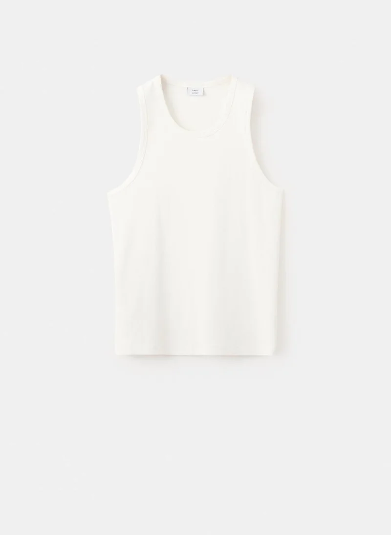 Mango Man 02-OFFWHITE Slim-Fit Cotton Tank Top for Men | Best Price UAE