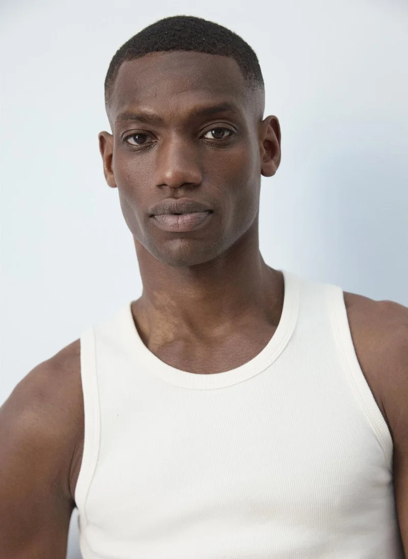 Mango Man 02-OFFWHITE Slim-Fit Cotton Tank Top for Men | Best Price UAE