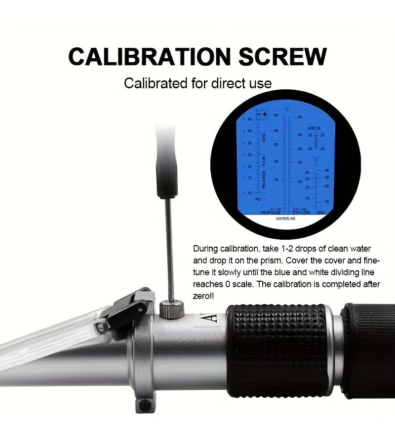 Four In One Automotive Antifreeze Refractometer With Box Urea Solution Detector Frozen ATC Glass Ice Point Water Cooled Liquid Detector Food Sugar Content Detector Antifreeze Ice Point Propylene Glycol Detector Engine Coolant Detector - Image 3