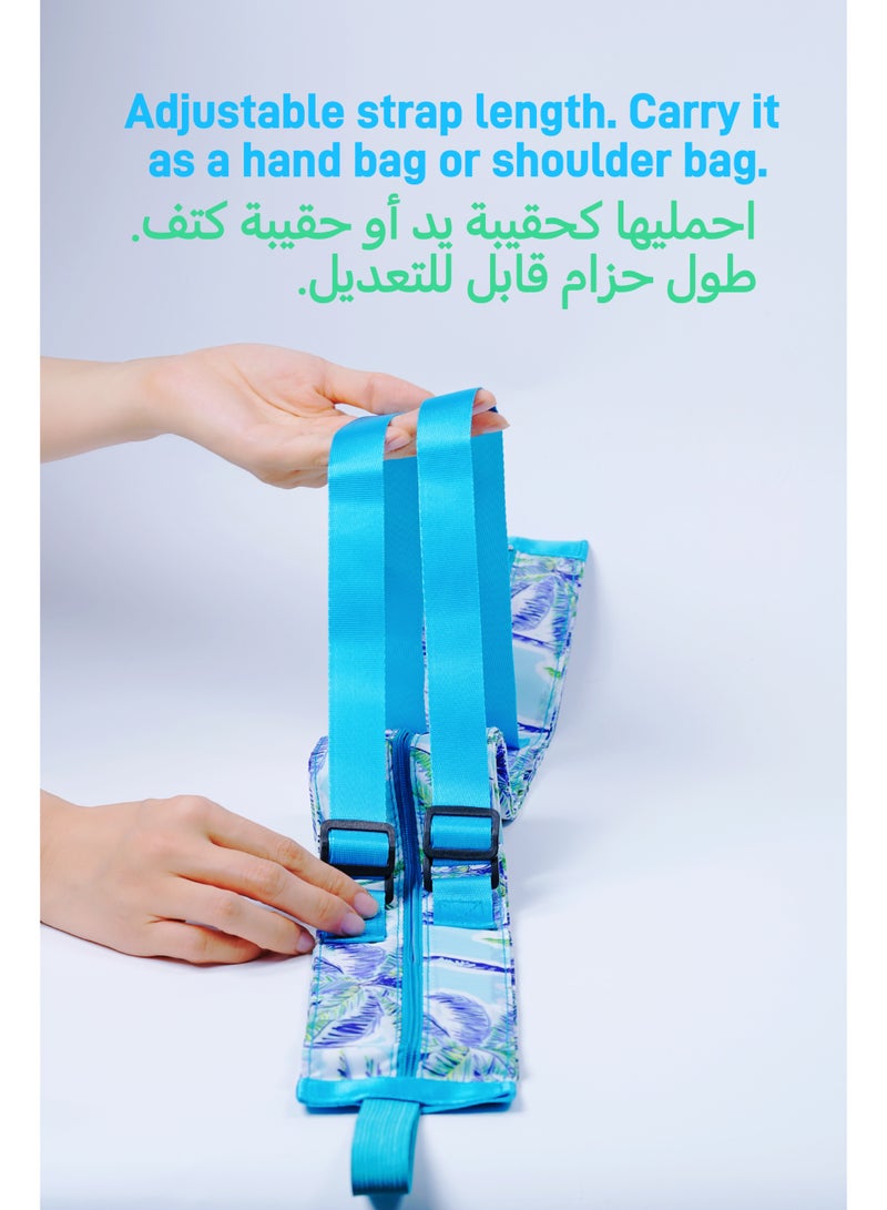 Ayeeb Pack-All Retract-Instantly Duffle(PARID) Multipurpose Foldable Portable Travel Baggage, 40L Large Storage Shopping Bag, Waterproof Durable Nylon Material, Ultra Lightweight Adjustable Handle,Fold to Mini Palm Size with Elastic Strap, Holiday Trees Pattern Print - Image 5