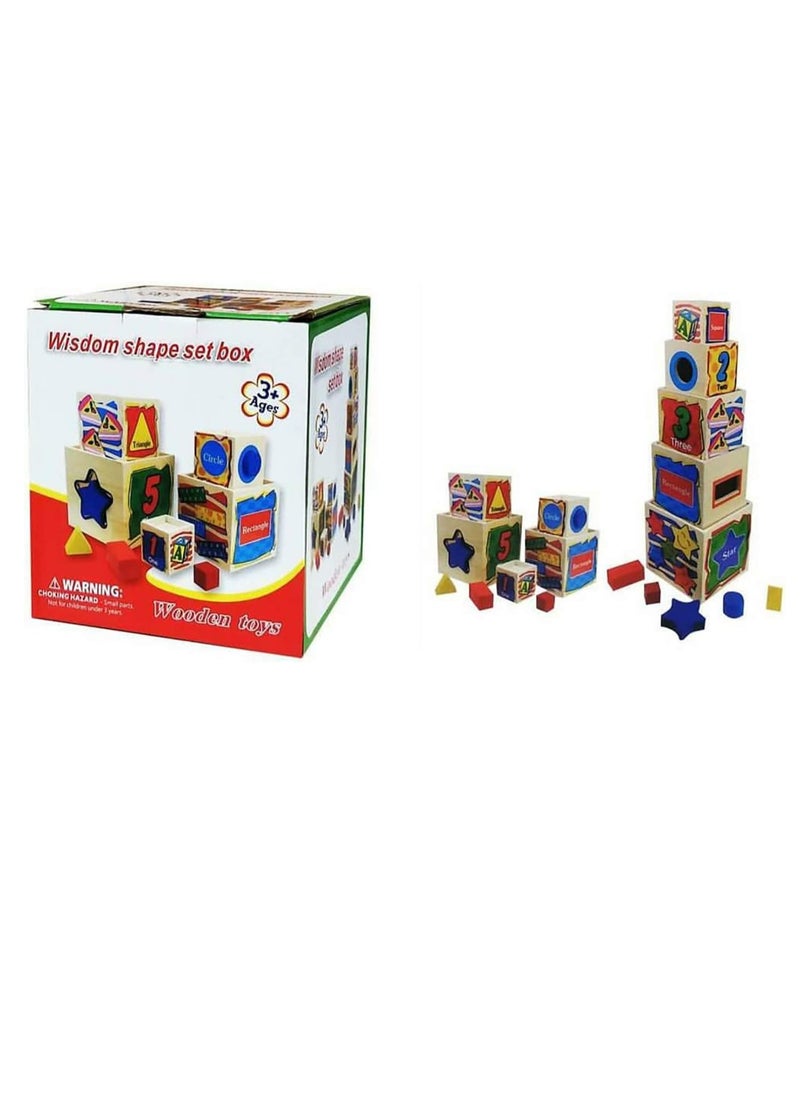 Safwa Toys Children's toy, W46-5 wooden cup arrangement game, 5 pieces, from Al Safwa Toys  - Image 3
