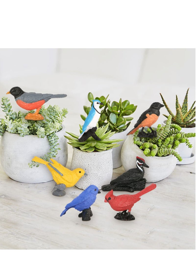 Y&D Toy Bird Figures, 7pcs Mini Figurines for Kids Birds Cake Cupcake Topper, Miniature Animal Figure, Educational Toy, Decoration Backyard Toys, Party Gift  - Image 2