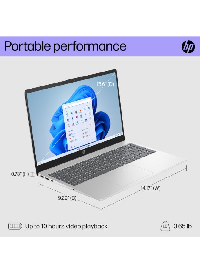 HP دفتر 15 مع شاشة تعمل باللمس FHD IPS بقطر 15.6 بوصة، معالج Core Ultra 7-155H/ذاكرة وصول عشوائي 16 جيجابايت/قرص صلب SSD سعة 512 جيجابايت/رسومات Intel Arc/ويندوز 11 - Image 5