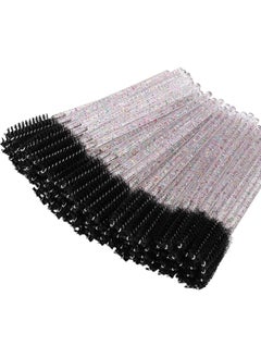 ORiTi ORiTi 50 Pcs Disposable Mascara Brushes Crystal Eyelash Wands Mascara Applicator Spooly for Eyelashes (Crystal-Black)  - Image 1