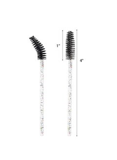 ORiTi ORiTi 50 Pcs Disposable Mascara Brushes Crystal Eyelash Wands Mascara Applicator Spooly for Eyelashes (Crystal-Black)  - Image 4