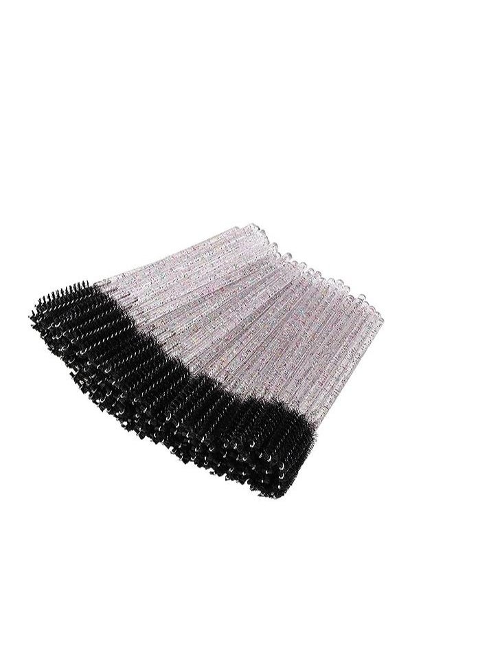 ORiTi ORiTi 50 Pcs Disposable Mascara Brushes Crystal Eyelash Wands Mascara Applicator Spooly for Eyelashes (Crystal-Black)  - Image 3