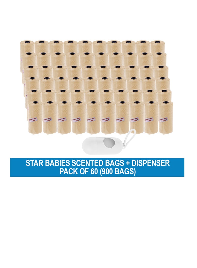 STAR BABiES Star Babies Disposable Scented BAG Pack of 60 (900bags) & Dispenser - Ivory  - Image 2