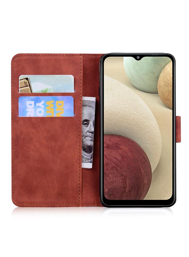 S-TOP Case For Samsung Galaxy A12 5G Skin Feel Pure Color Flip Leather Phone Case - Image 4