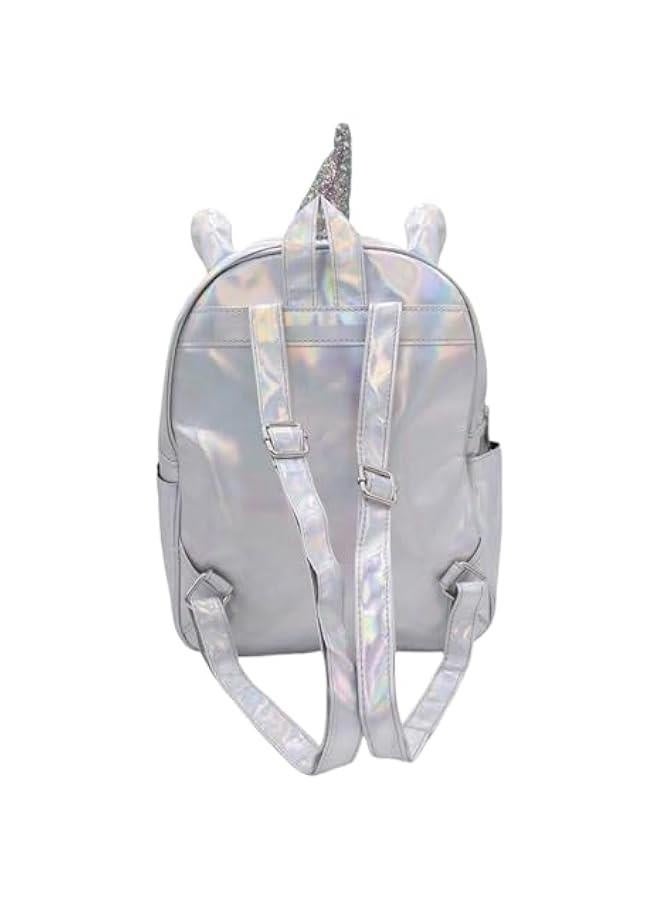 Holographic Backpack Iridescent Hologram Laser Satchel Travel Casual Daypack Purse for Women Men,Silver Unicorn Bag - Image 3