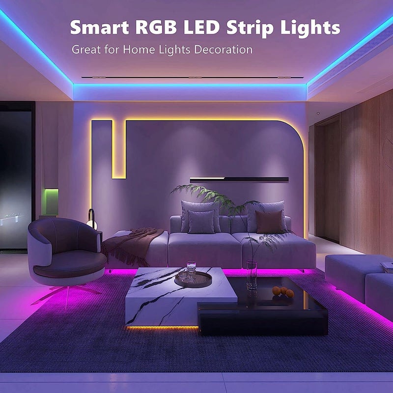 FLYNGO FLYNGO 5 Meter 5050 LED Strip Lights 300 Led RGB Strip Light with Adaptor Operated with 16 Modes Remote Controller Multicolor LED Lights for Home Decoration Diwali Ceiling TV RBG  - Image 5