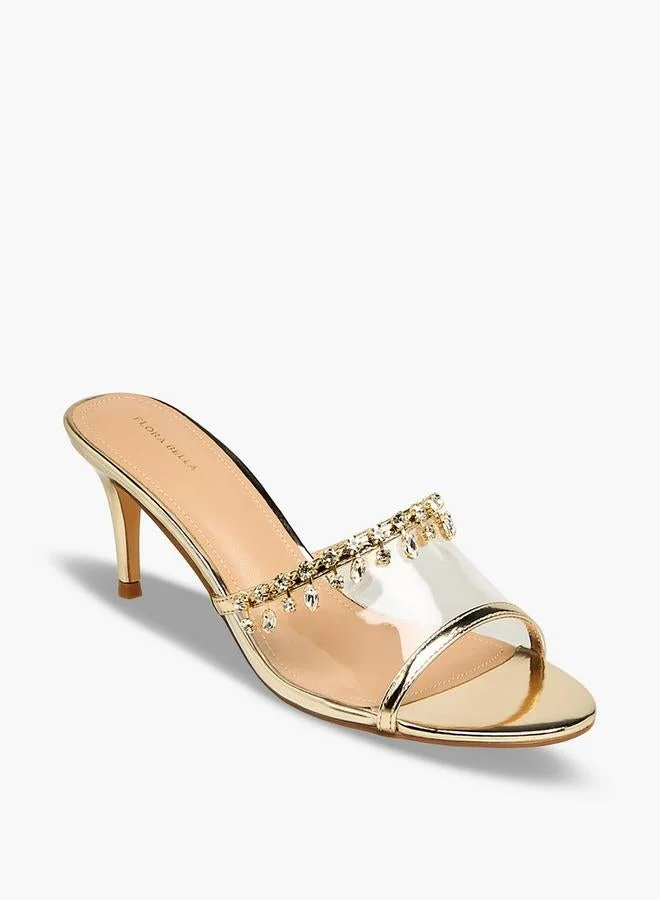 Flora Bella By Shoexpress GOLD Flora Bella Women Embellished Stiletto Heel Sandals for Women | Best Price UAE