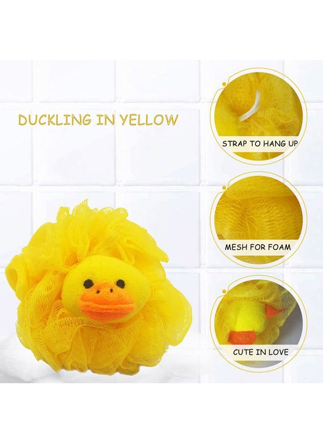 Bleu Bath - (4 Pack) Lovely Animal Design Kids Exfoliating Bath Scrubber Body Scrubber Shower Ball for Baby Toddler Kids Gentle Exfoliating Bath Sponge Loofah Pouf in Colorful Design - Image 1