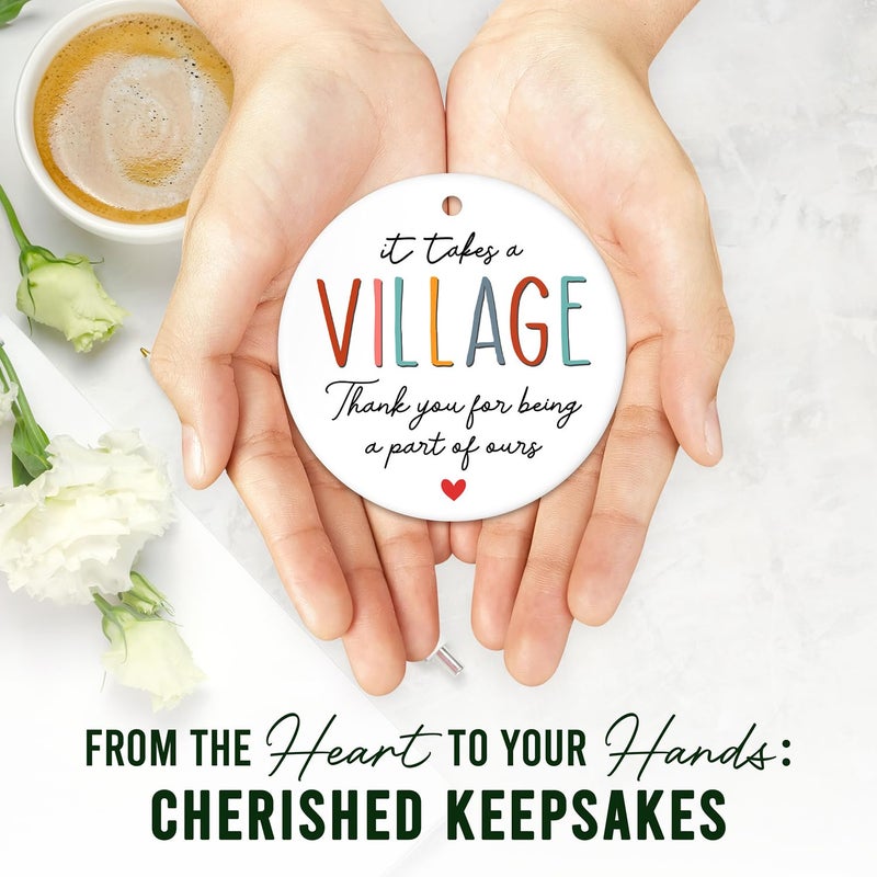 Hexmoz شكرا لك هدايا للنساء الرجال - يأخذ زخرفة القرية - هدايا المعلمين زخرفة المعلم - هدايا التقدير لممرضة ممرضة المعلم زميل العمل في العمل مربية مربية مربية - زخرفة السيراميك - Image 3