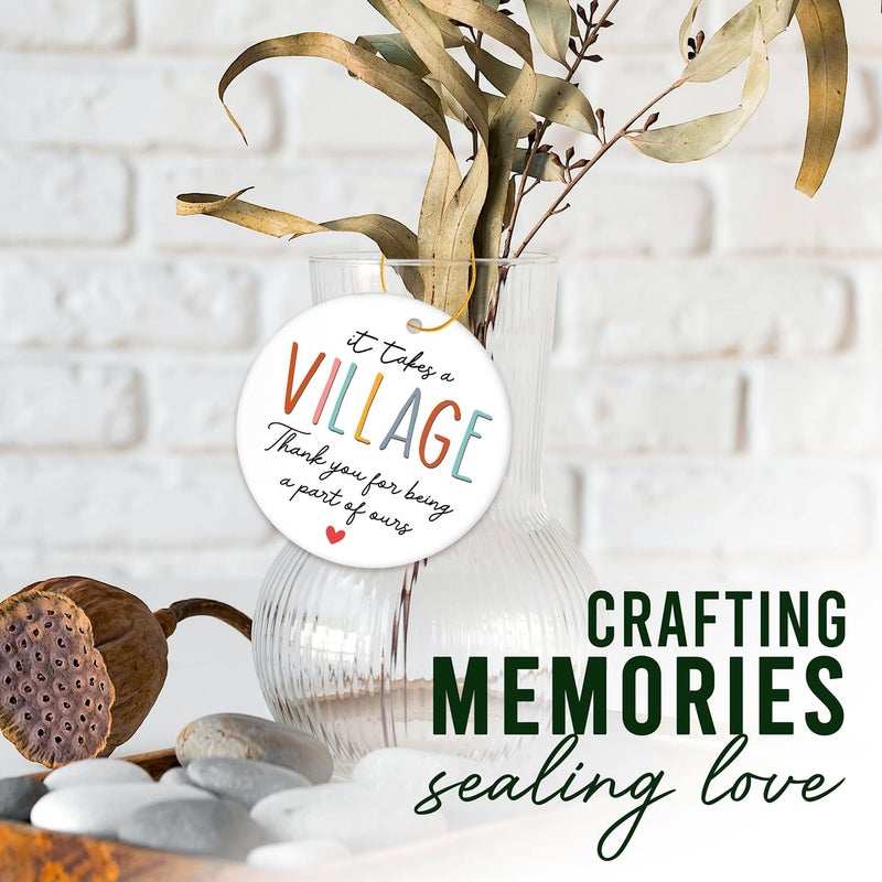 Hexmoz شكرا لك هدايا للنساء الرجال - يأخذ زخرفة القرية - هدايا المعلمين زخرفة المعلم - هدايا التقدير لممرضة ممرضة المعلم زميل العمل في العمل مربية مربية مربية - زخرفة السيراميك - Image 5