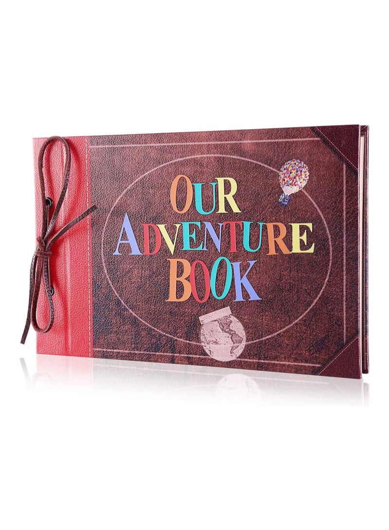 Captaintech Photo Album Scrapbook, Our Adventure Book, DIY Handmade Photo Album Scrapbook, Travel Scrapbook for Anniversary, Wedding, Trip, Baby Shower, etc. (Travel Scrapbook) - Image 1