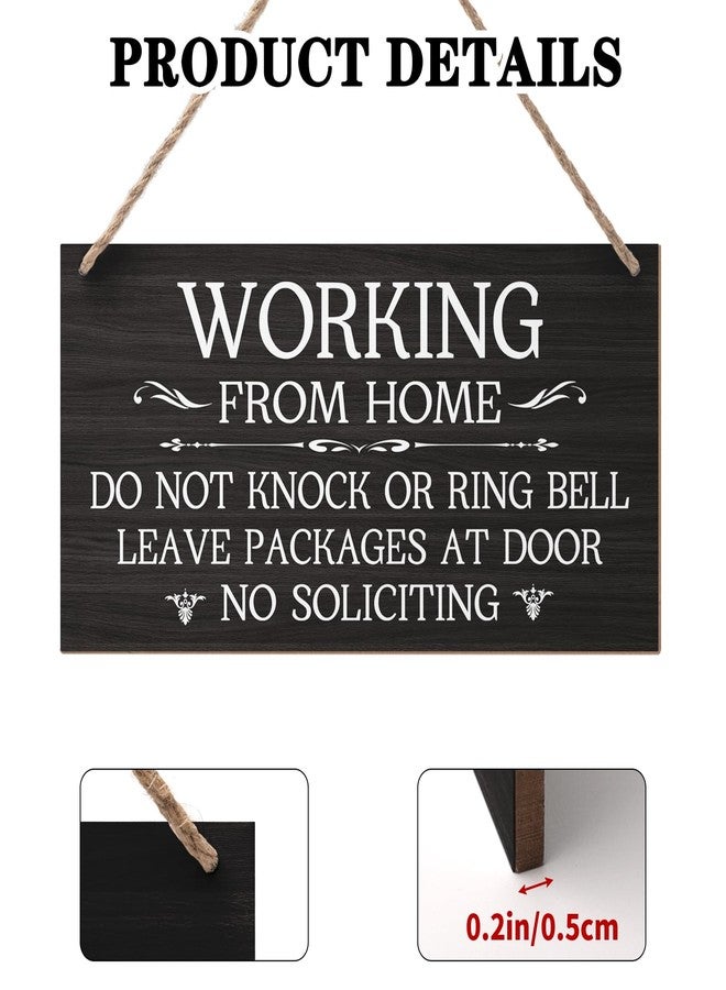 Harooni Funny Working from Home Sign for Front Door No Soliciting Signs for Home 12”x6” Do Not Knock or Disturb Door Hanger Rustic Wall Decorations Do Not Disturb Wood Hanging Plaque for Entryway Outside - Image 4