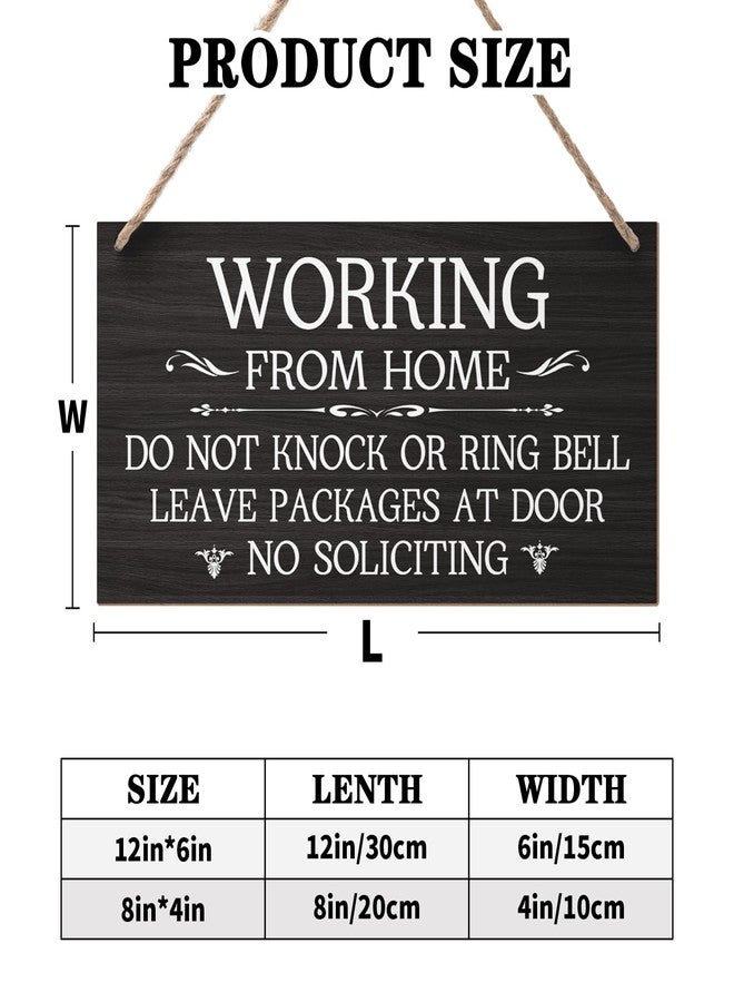 Harooni Funny Working from Home Sign for Front Door No Soliciting Signs for Home 12”x6” Do Not Knock or Disturb Door Hanger Rustic Wall Decorations Do Not Disturb Wood Hanging Plaque for Entryway Outside - Image 3