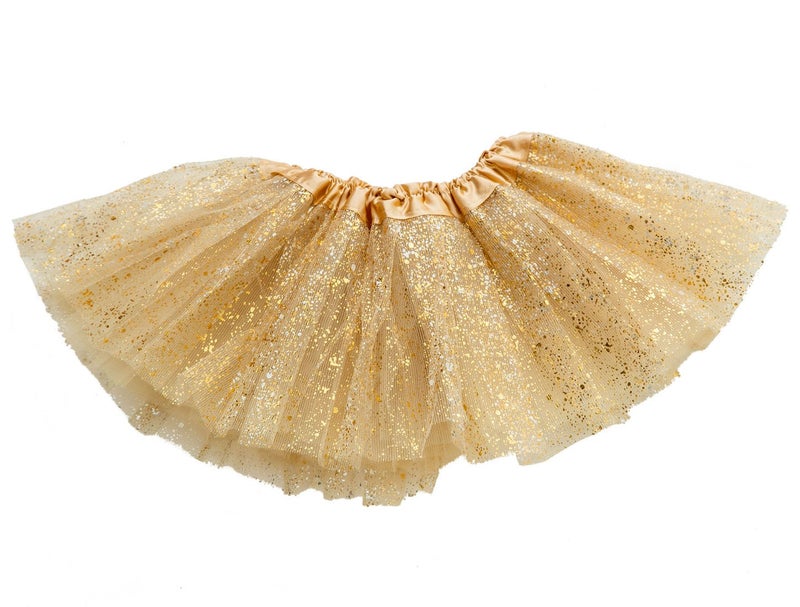woobles Newborn Infant Baby Professional 3 Layers Sequin Tutu Tulle Skirt (6-18month, Gold)¡­ - Image 1