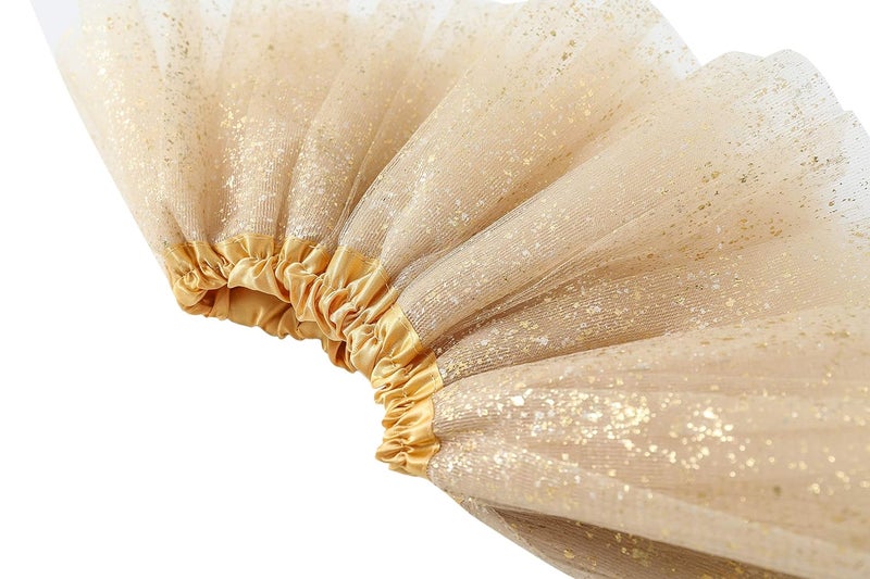 woobles Newborn Infant Baby Professional 3 Layers Sequin Tutu Tulle Skirt (6-18month, Gold)¡­ - Image 2