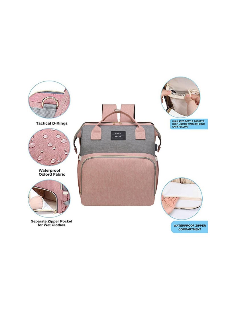 dreamons link - Dreamons Link Diaper Bag Backpack, Waterproof Stylish Multi-function Large Capacity Travel Back Pack Maternity Baby Nappy Changing Bag - Image 1