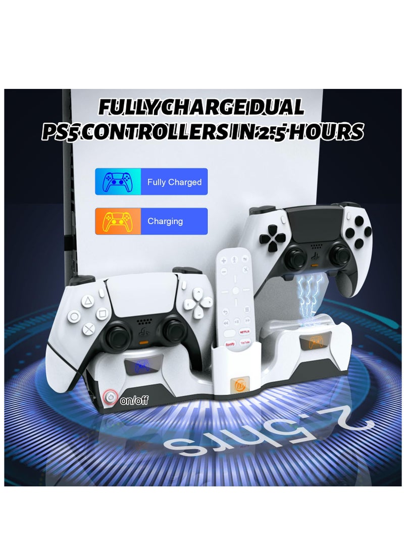 Excefore PS5 Wall Mount Kit with Charging Station, PS5 Wall Stand Compatible with PS5 & PS5 Slim (Disc & Digital) Fast Charging PS5 Controller Wall Mount Charger for PS5 Controlle /Edge Controller - Image 3