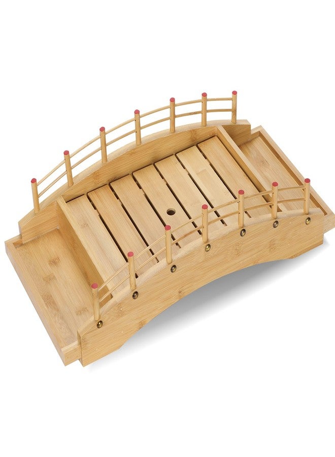 LEQC Wooden Sushi Boat Bridge - Large Sushi Serving Tray for Japanese Food Display, Sushi Platter, Sushi Train Dining, Party Serving Board, Restaurant & Home Kitchen Decoration (20.8X10X5.6in) - Image 1