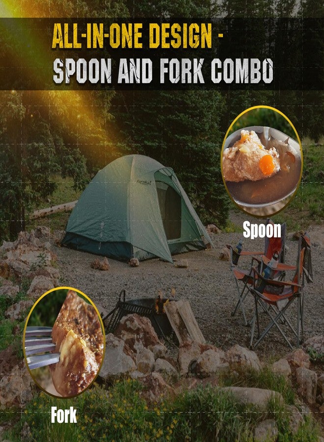 M-Tac Stainless Steel Folding Spork – Tactical Spoon Fork Combo for Camping, Hiking, Backpacking, EDC & Outdoor Survival - Image 4
